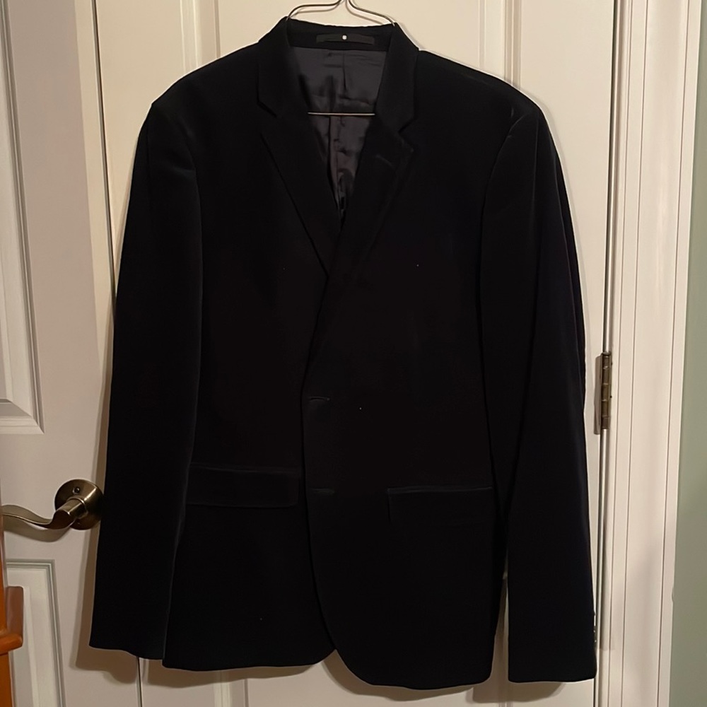 Mens Lucky Brand Corduroy Navy Blazer slim sized 40R.